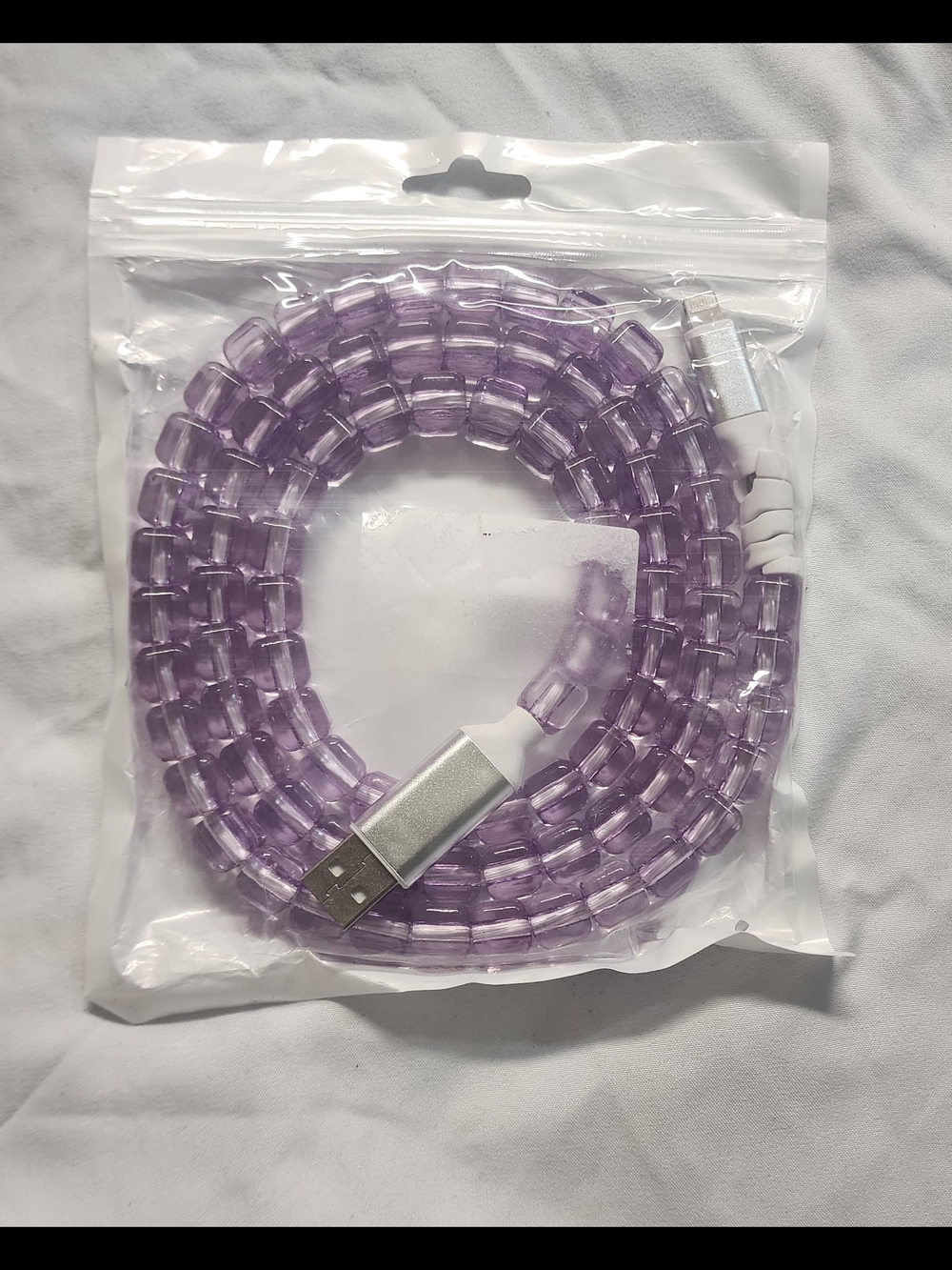 Purple Spiral USB Charging Cable - Universal USB-A to USB-C